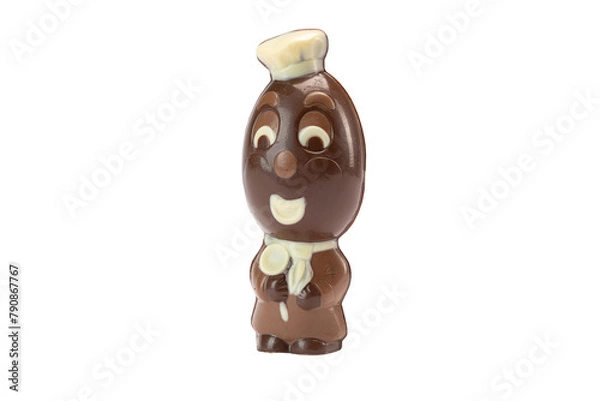 Obraz chocolate egg handmade on a white background