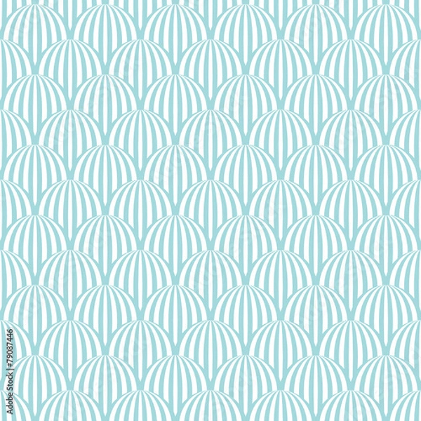 Fototapeta Retro Seamless Pattern Bowls Turquoise