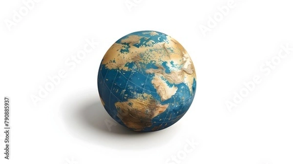 Fototapeta 3D Globe Icon Representing Global Connectivity and Digital Technological Innovation