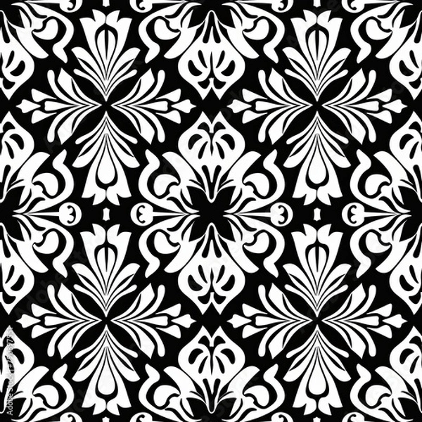 Fototapeta Seamless graphic design digital paper, wrapping paper, background design, fractal design, colorful, black & white, sepia and many more use cases.
