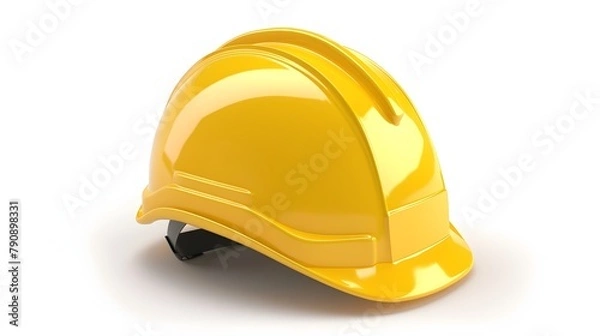 Fototapeta Hard Hat Icon Symbolizing Construction Engineering and Worker Safety on White Background