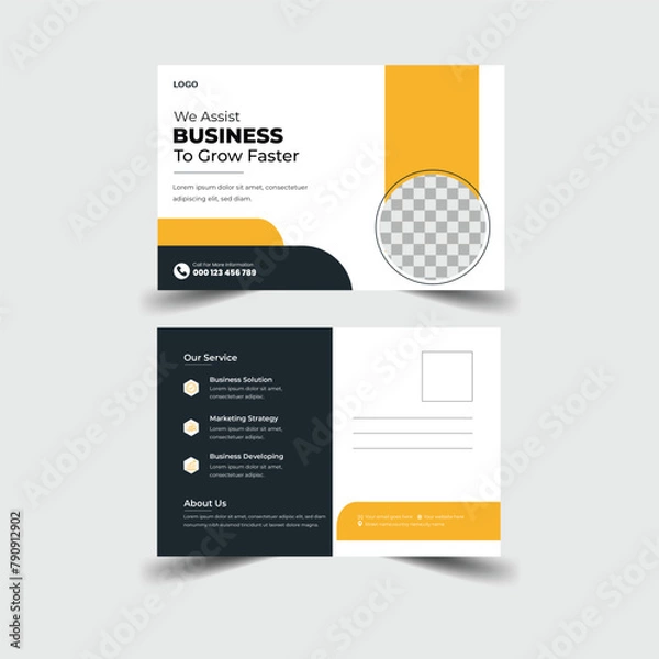 Obraz Post Card Template Layout