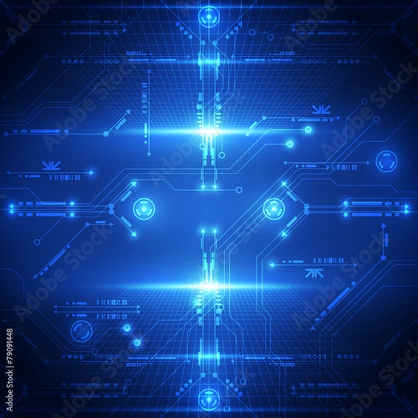 Fototapeta Abstract future technology system background, vector