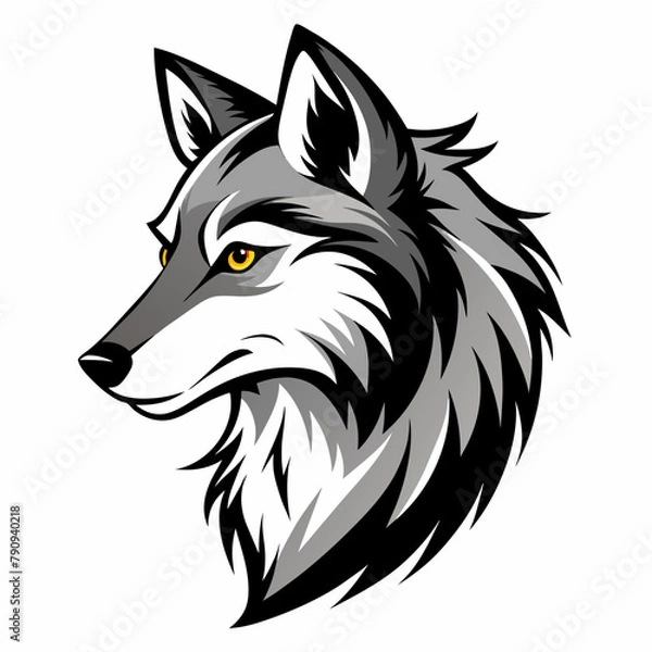 Fototapeta Wolf head vector illustration 