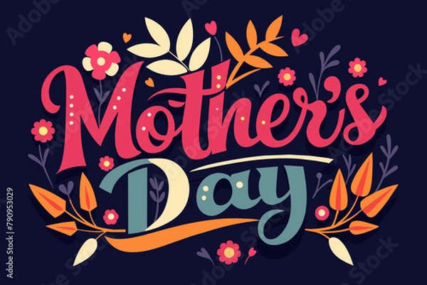 Fototapeta  mother's day typography vector illustration