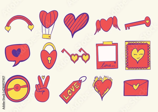 Fototapeta set of realationship elements design