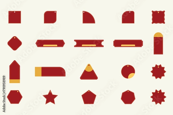 Fototapeta set of lable elements design