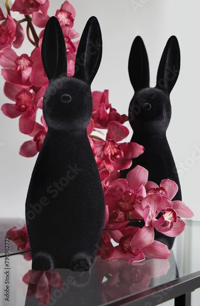 Obraz Two Easter burying in flowers