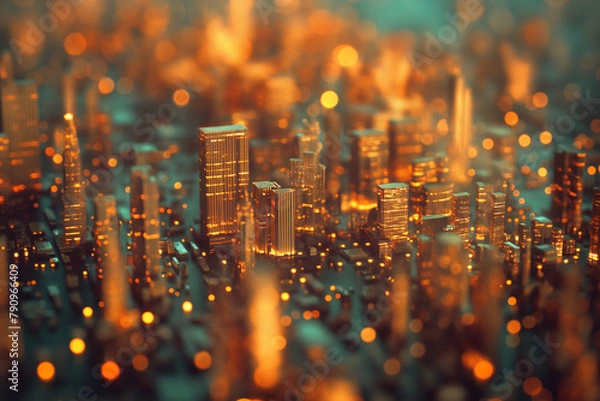 Obraz Miniature abstract city background