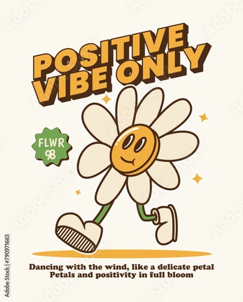 Obraz flower retro character illustration