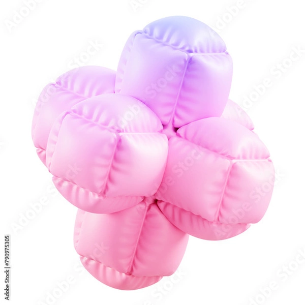 Obraz Abstract pink 3D inflatable shape on transparent background