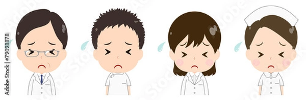 Fototapeta 医者　看護師　困る