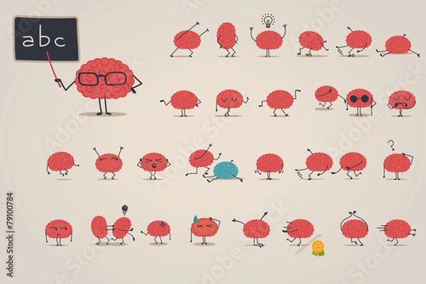 Obraz Zestaw znaków mózgu