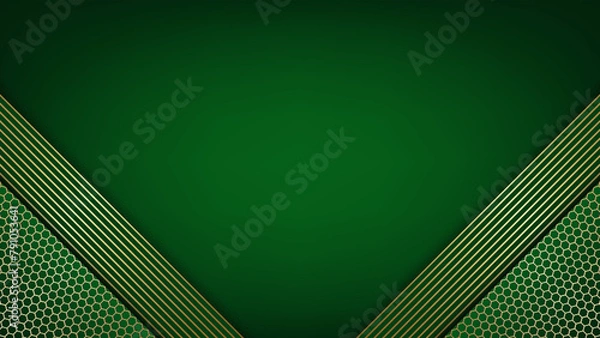 Obraz Green and gold luxury background. Vector illustration.ета