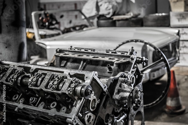 Obraz oldtimer service station