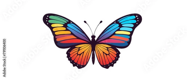 Obraz Logotype colorful butterfly on transparent background