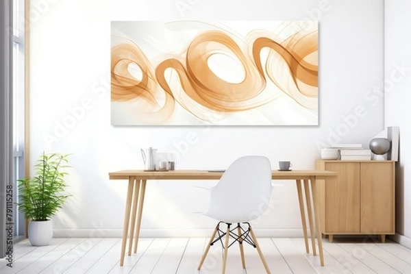 Fototapeta Abstract coffee bean swirl canvas, suitable for a modern office or living space, symbolizing energy and the dynamic flow of ideas stimulated by caffeine