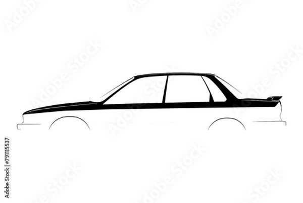 Obraz black and white car