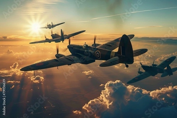 Obraz World War Two British vintage flight formation