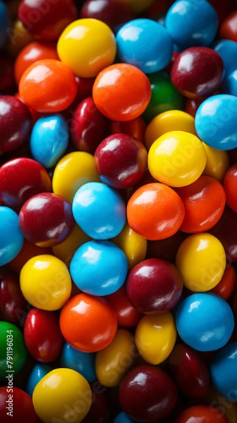 Fototapeta a fun colorful candy background, using primary colors.