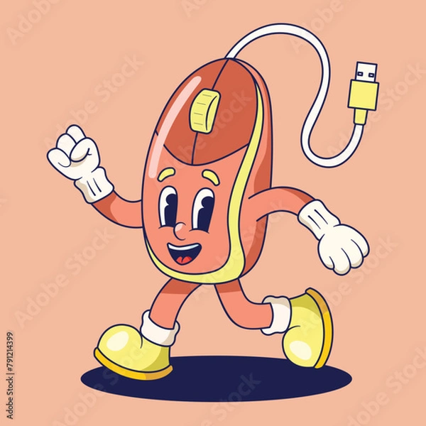 Obraz Computer Mouse Mascot Illustration