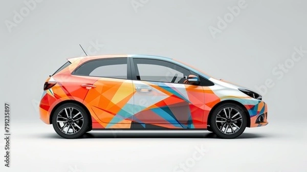 Obraz Vehicle wrap mock-up on a car for promotional branding