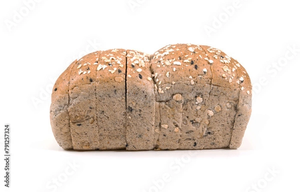Obraz Cereal bread on white background