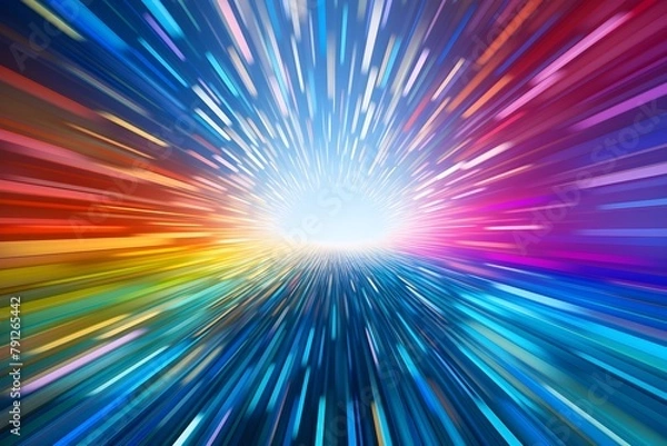 Fototapeta Abstract colorful rays Rainbow colors light reflections speed background wallpaper with copy space pride 