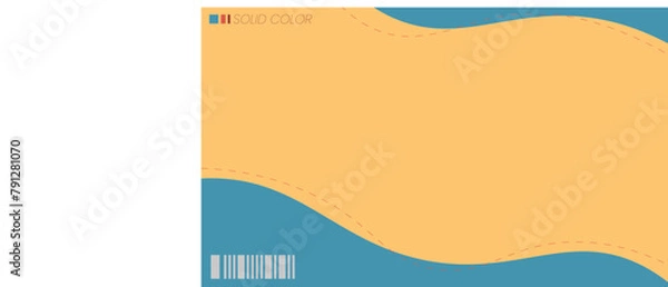 Fototapeta Close up yellow and blue background with an orange line suitable for abstract designs, backgrounds, or vibrant graphic creations.