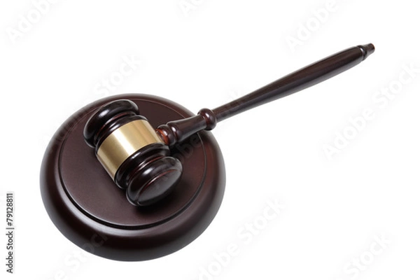 Obraz Gavel with support on a white background