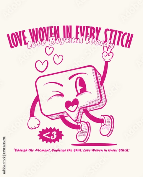 Obraz cute baloon text retro character illustration