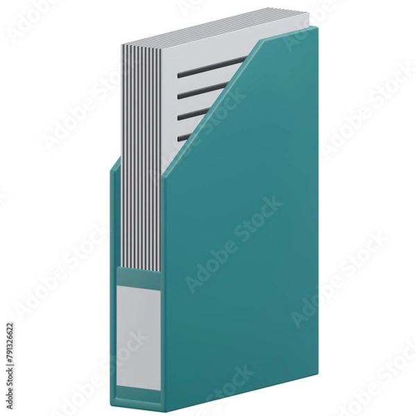 Fototapeta folder, office 3d icon illustration with transparent background
