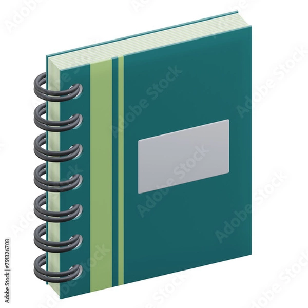 Fototapeta notebook, office 3d icon illustration with transparent background