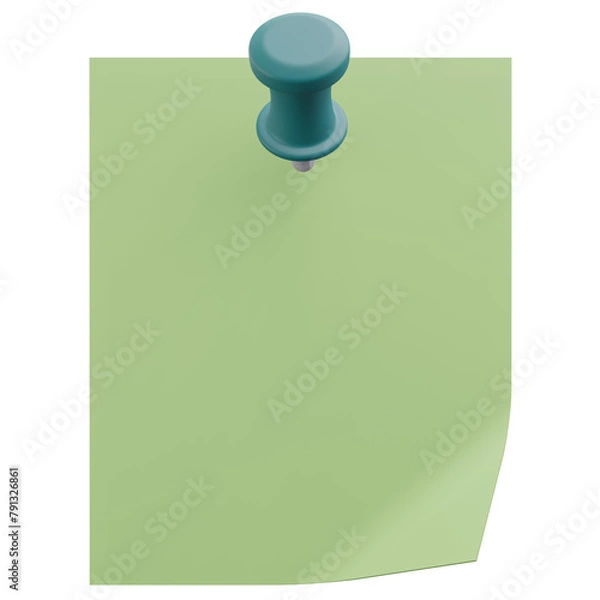 Fototapeta sticky note, office 3d icon illustration with transparent background