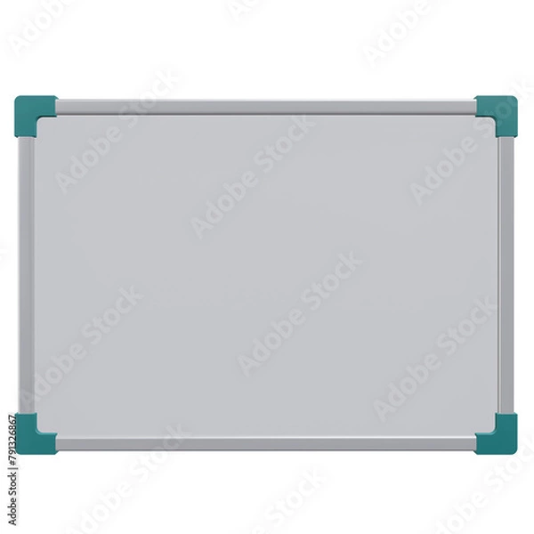 Fototapeta whiteboard, office 3d icon illustration with transparent background
