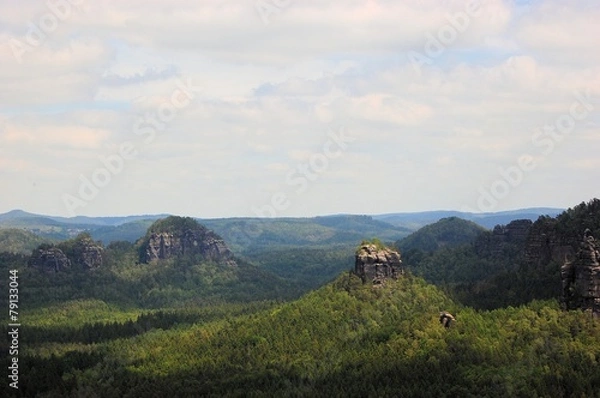 Obraz Panoramic view of Winterstein, Saxon Switzerland
