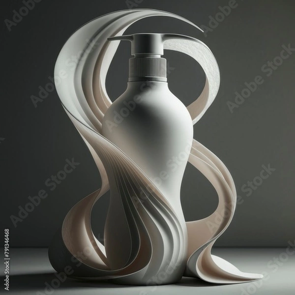 Fototapeta a stylish perfume bottle with curved lines, mockup template