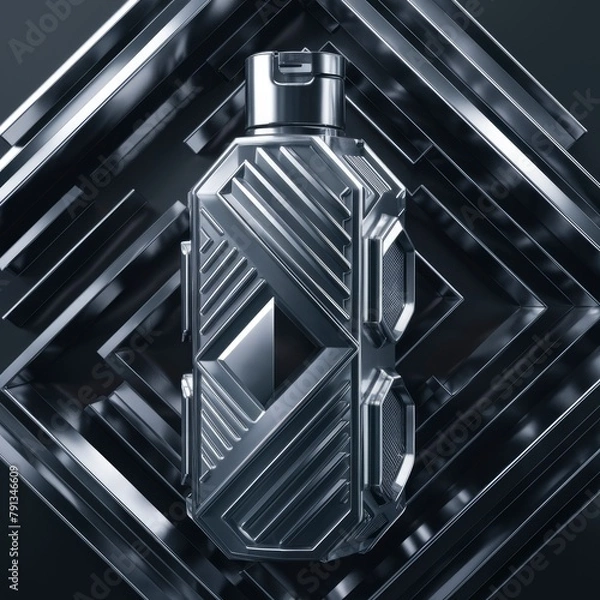 Fototapeta Luxurious and opulent soap or shampoo bottle with crystal texture