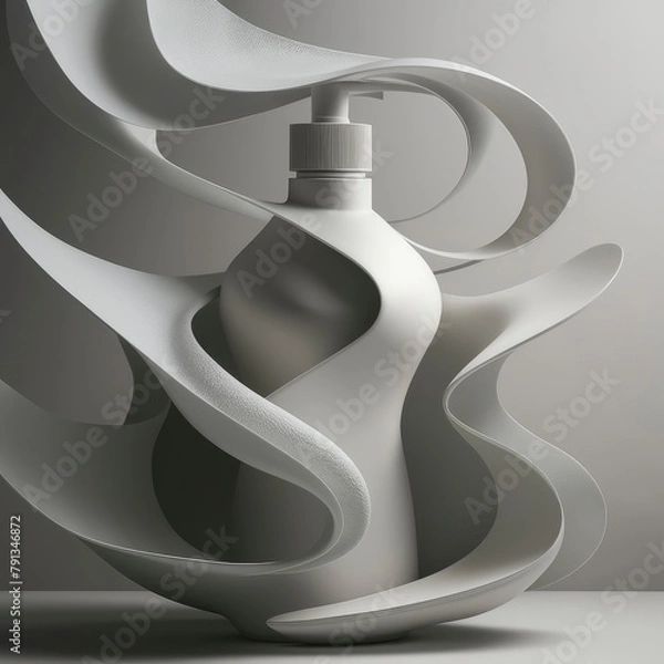 Fototapeta cologne or soap bottle with wavy and luxurious embroidery