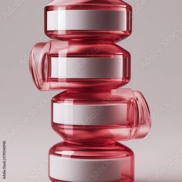 Fototapeta a stylish perfume bottle with curved lines, mockup template