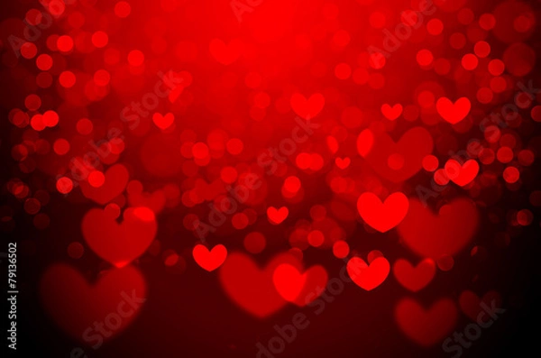 Fototapeta Red heart Christmas bokeh background