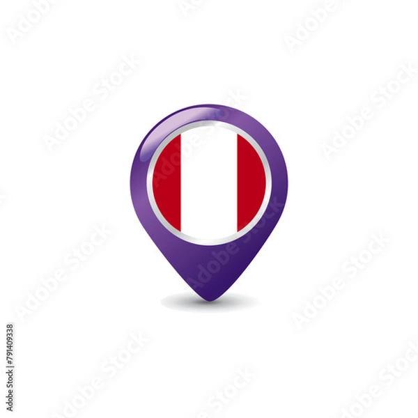 Fototapeta Latvia Flag on Colorful Map Pointer