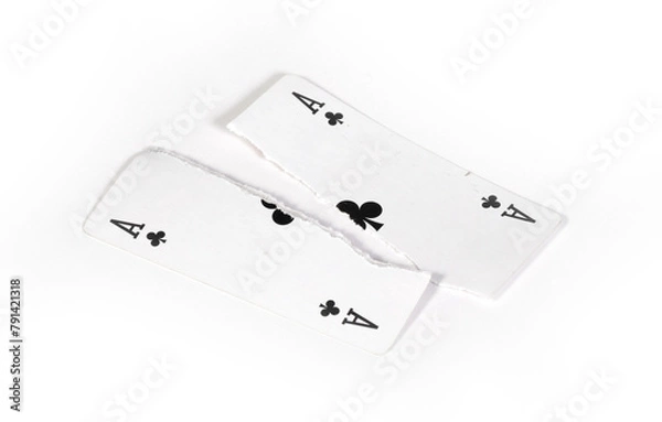 Obraz Playing card, torn in pieces