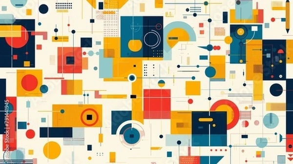 Fototapeta An Abstract Background With A Colorful Square Mosaic Pattern.
