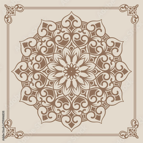 Fototapeta mandala ornament, round decorative design