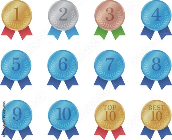 Obraz ランキングメダルのセット