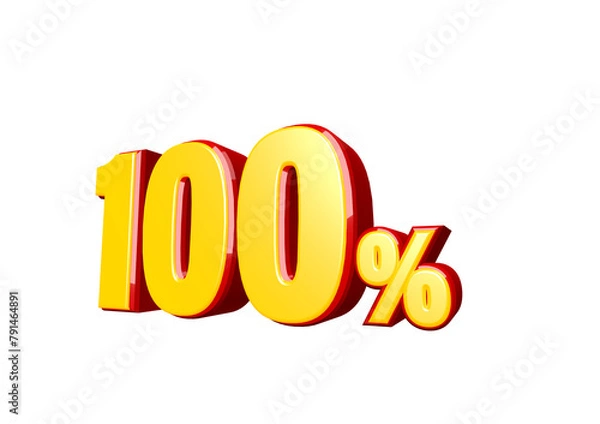 Obraz 100% percent discount 3d text
