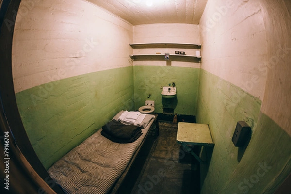 Fototapeta Inside of an abandoned penitentiary