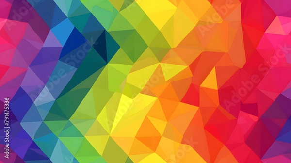 Fototapeta polygonal geometric pride rainbow seamless pattern background. design for pride month celebrate.