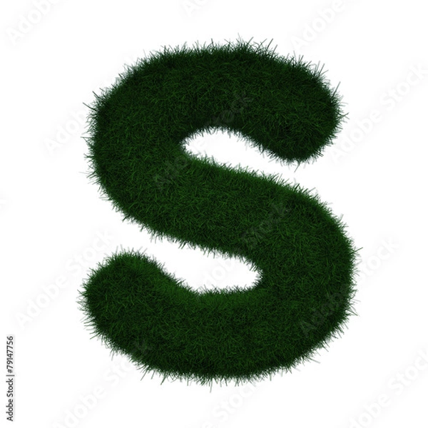Fototapeta Realistic Grass Letter S